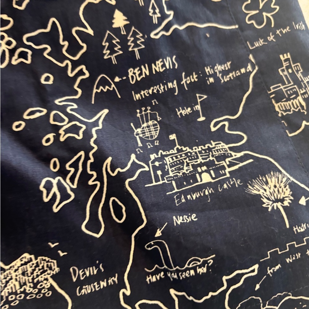 Boden Dark Blue Trench Coat with Map Design - Picture 6 of 15